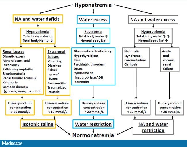 What causes hyponatremia?