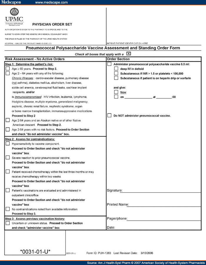 Designing A Hospital Based Vaccine Standing Orders Program