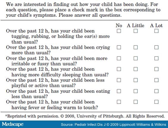 Symptom Scale For Acute Otitis Media