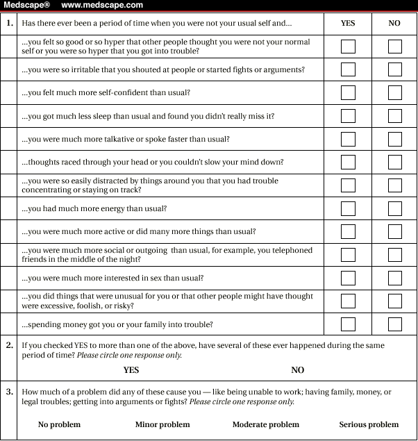 mood disorder questionnaire reliability and validity