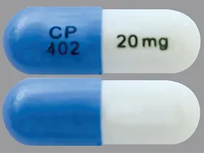 This medicine is a white blue, oblong, capsule imprinted with 