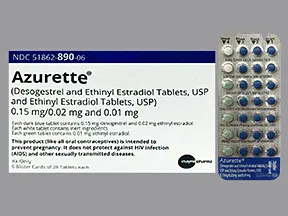 Azurette (28) 0.15 mg-0.02 mg (21)/0.01 mg (5) tablet
