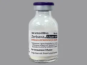 Zerbaxa 1.5 gram intravenous solution