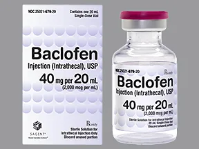 baclofen 40,000 mcg/20 mL (2,000 mcg/mL) intrathecal solution