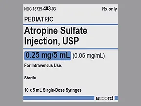 atropine 0.25 mg/5 mL (0.05 mg/mL) intravenous syringe