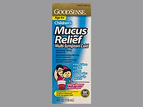 Child's Mucus Relief M-S Cold 2.5 mg-5 mg-100 mg/5 mL oral liquid