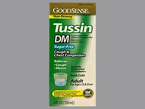 Tussin DM 10 mg-100 mg/5 mL oral syrup