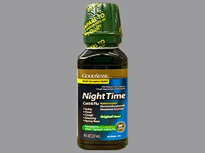 Nighttime Cold-Flu Relief 6.25 mg-15 mg-325 mg/15 mL oral liquid