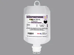 norepinephrine bitartrate 4 mg/250 mL (16 mcg/mL) in 0.9 % NaCl IV