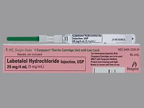 labetalol 20 mg/4 mL (5 mg/mL) intravenous syringe