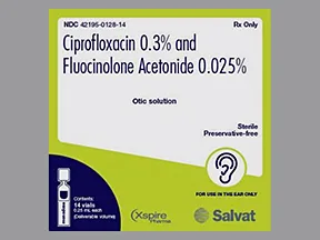 ciprofloxacin 0.3 %-fluocinolone 0.025 % (0.25 mL) ear solution
