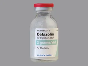 cefazolin 2 gram solution for injection