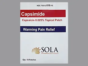Capsimide 0.025 % topical patch