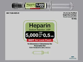 heparin, porcine (PF) 5,000 unit/0.5 mL subcutaneous syringe