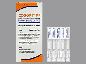 Cosopt (PF) 2 %-0.5 % eye drops in a dropperette