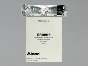 Iopidine 1 % eye drops in a dropperette