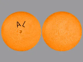This medicine is a orange, round, coated, tablet imprinted with 