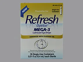 Refresh Optive Mega-3 (PF) 0.5 %-1 %-0.5 % eye drops in a dropperette