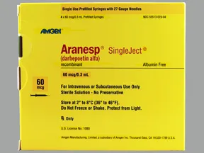 Aranesp 60 mcg/0.3 mL (in polysorbate) injection syringe
