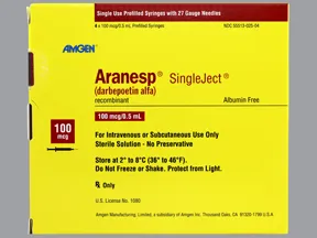Aranesp 100 mcg/0.5 mL (in polysorbate) injection syringe