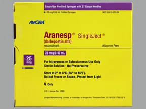 Aranesp 25 mcg/0.42 mL (in polysorbate) injection syringe