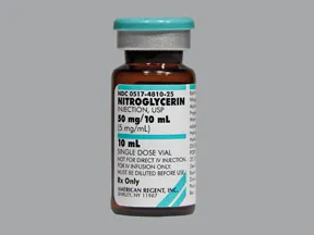 nitroglycerin 50 mg/10 mL (5 mg/mL) intravenous solution