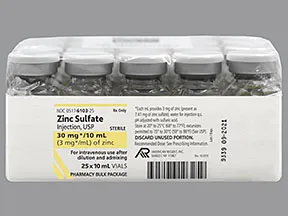 zinc sulfate 3 mg/mL intravenous solution