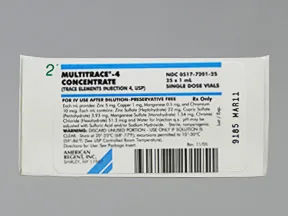 Multitrace-4 Concentrate 10 mg-1 mg-0.5 mg-5 mg/mL intravenous soln
