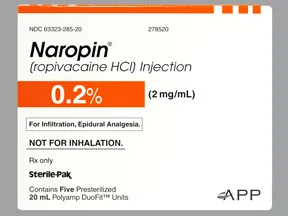 Naropin (PF) 2 mg/mL (0.2 %) injection solution