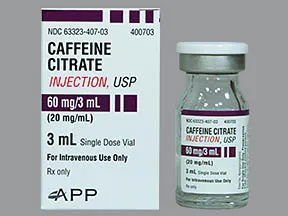 caffeine citrate 60 mg/3 mL (20 mg/mL) intravenous solution