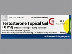 testosterone 10 mg/0.5 gram/actuation transdermal gel pump