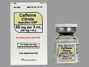 caffeine citrate 60 mg/3 mL (20 mg/mL) intravenous solution