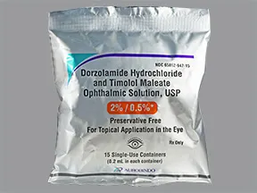 dorzolamide-timolol (PF) 2 %-0.5 % eye drops in a dropperette