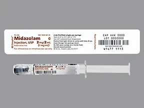 midazolam (PF) 2 mg/2 mL (1 mg/mL) injection syringe