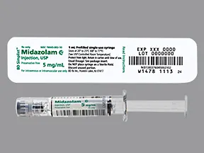 midazolam (PF) 5 mg/mL injection syringe