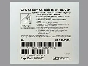Normal Saline Flush 0.9 % injection syringe