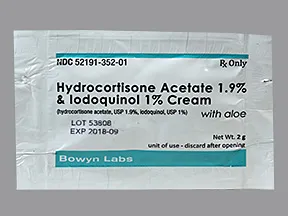 hydrocortisone 1.9 %-iodoquinol 1 %-aloe vera topical cream packet