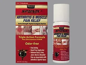 Sponix Arthritis-Muscle Pain Relief 4 %-10 %-0.035 % top soln roll-on