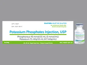 potassium phos-mono-dibasic 3 mmol/mL (4.7 mEq potassium/mL) IV soln