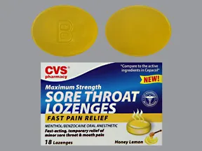 Sore Throat (benzocaine with menthol) 15 mg-2.6 mg lozenges