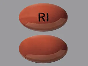 This medicine is a red-brown, elliptical, capsule imprinted with 