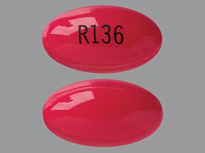 This medicine is a pink, elliptical, capsule imprinted with 