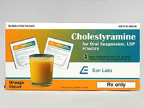cholestyramine (with sugar) 4 gram powder for susp in a packet