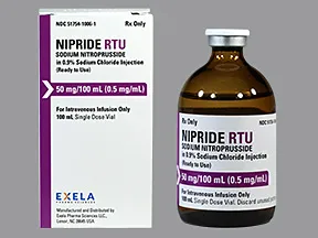 Nipride RTU 50 mg/100 mL  (0.5 mg/mL) intravenous solution