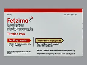Fetzima 20 mg (2)-40 mg (26) capsule,extended release,24 hr,dose pack