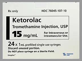 ketorolac 15 mg/mL injection syringe