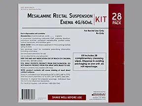 mesalamine rectal susp enema with cleansing wipes 4 gram/60 mL kit