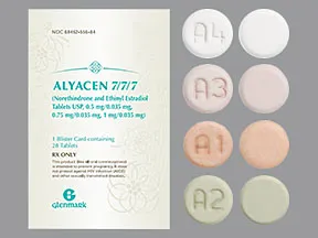 Alyacen 7/7/7 (28) 0.5 mg/0.75 mg/1 mg-35 mcg tablet
