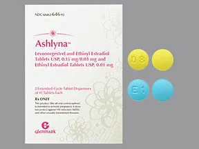 Ashlyna 0.15 mg-30 mcg (84)/10 mcg(7) tablets,3 month dose pack