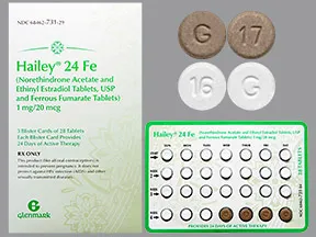 Hailey 24 Fe 1 mg-20 mcg (24)/75 mg (4) tablet